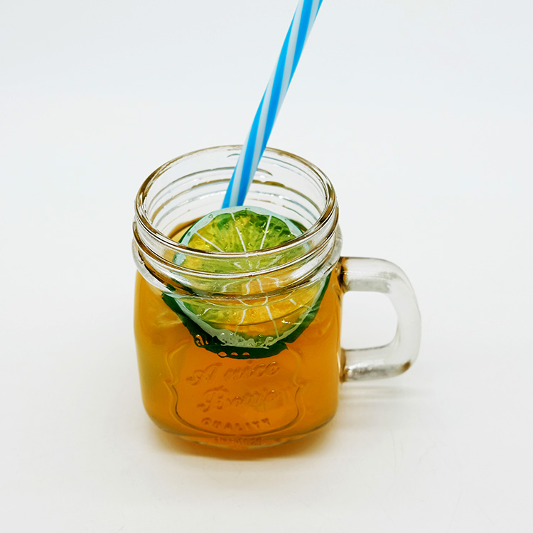 Gradient Glass Mason Jar 16oz with Metal Lid and Straw