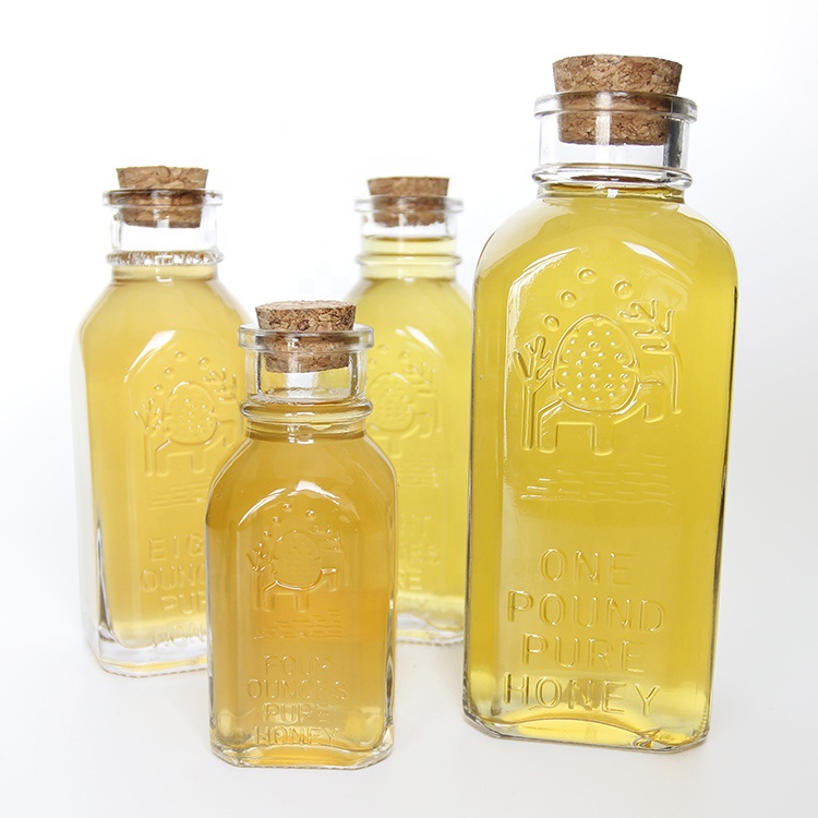 Vintage 8oz 16oz Muth Honey Jar With Wooden Cork