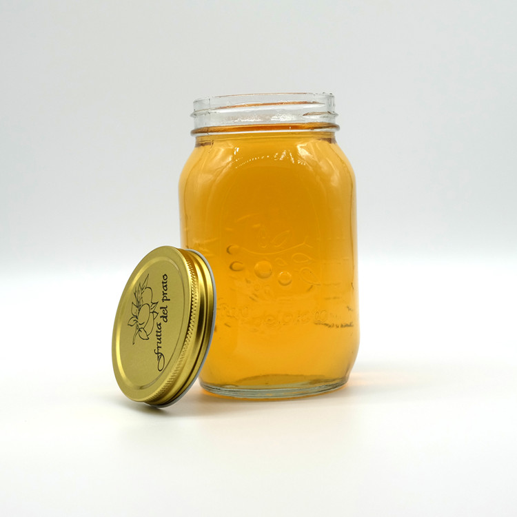 Clear Classic Glass Emboss Mason Jar with 70mm Metal Lid