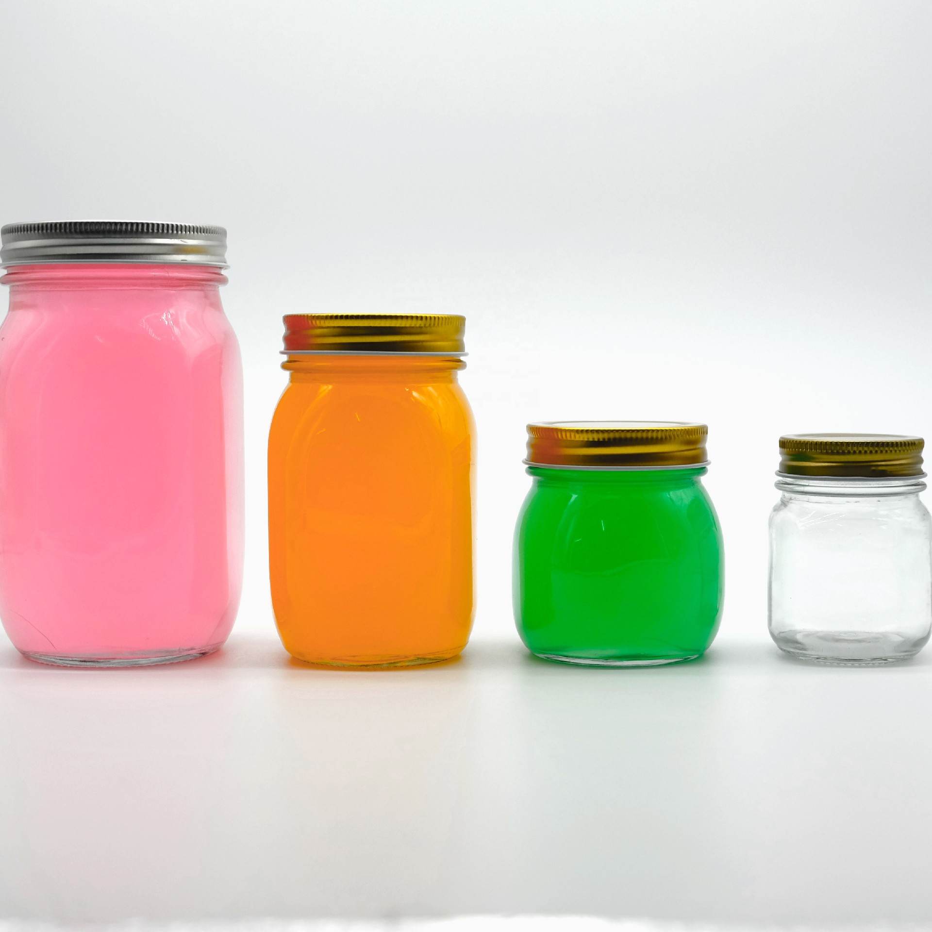 Wholesale Clear Mason Jar with 54mm 70mm Screw Metal Lid No Emboosed