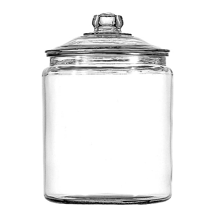 Clear Glass Cookie Jar With Glass Stopper