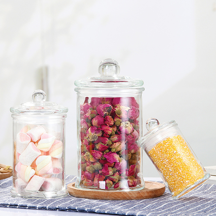 Clear Glass Cookie Jar With Glass Stopper