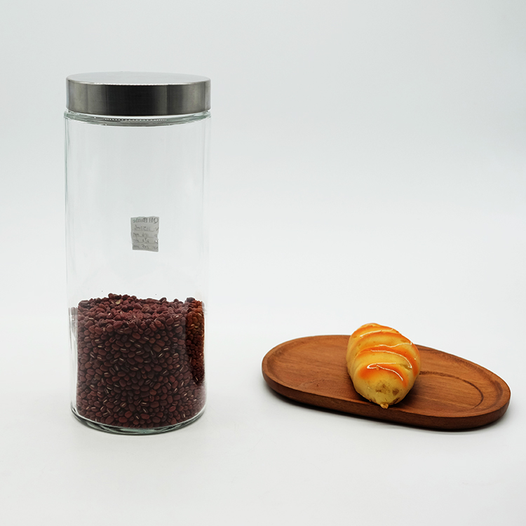 Glass Canisters And Spice Jar Set With Stainless Steel Airtight Screw On Lids