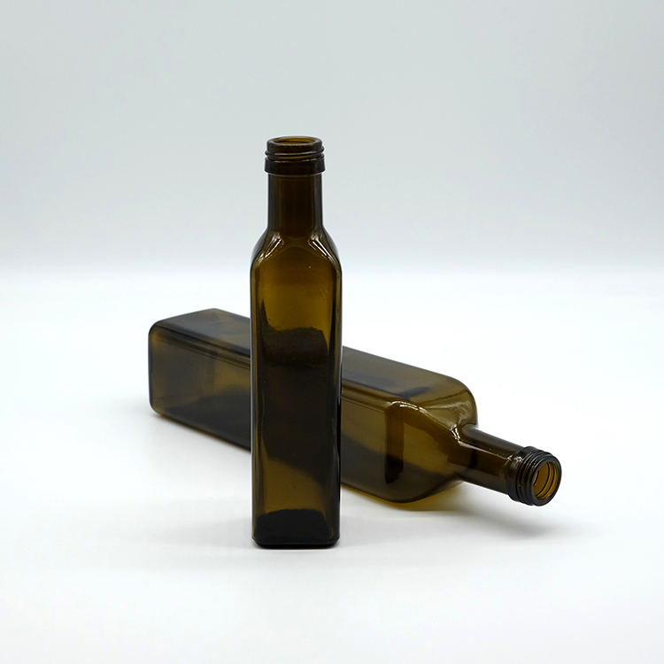 Glass Clear Amber Green Olive Oil Bottle with Plastic Cap