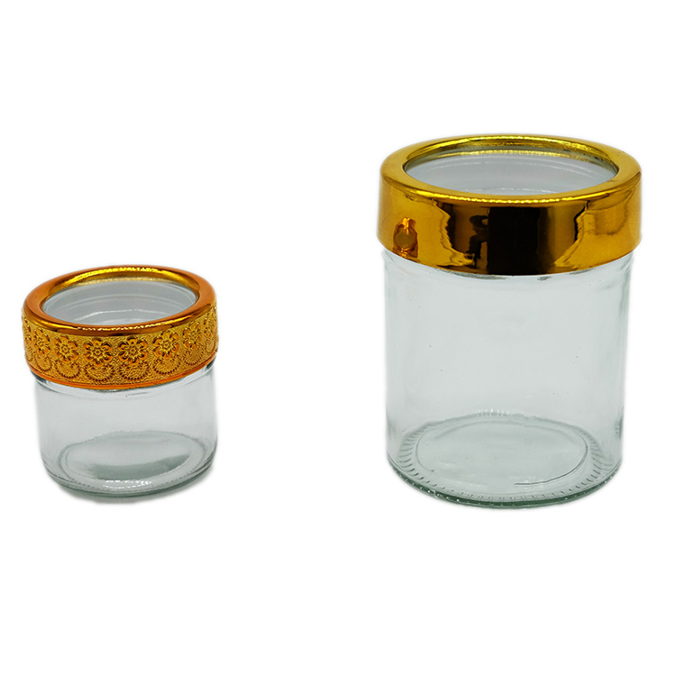 Middle East Style 3g 5g 50g 100g Saffron Jar With Golden Window Lid