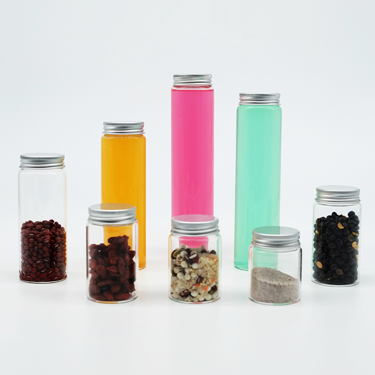 Clear Test Tube Clear Glass Bottle With Aluminum Lid, Small Wishing Bottle