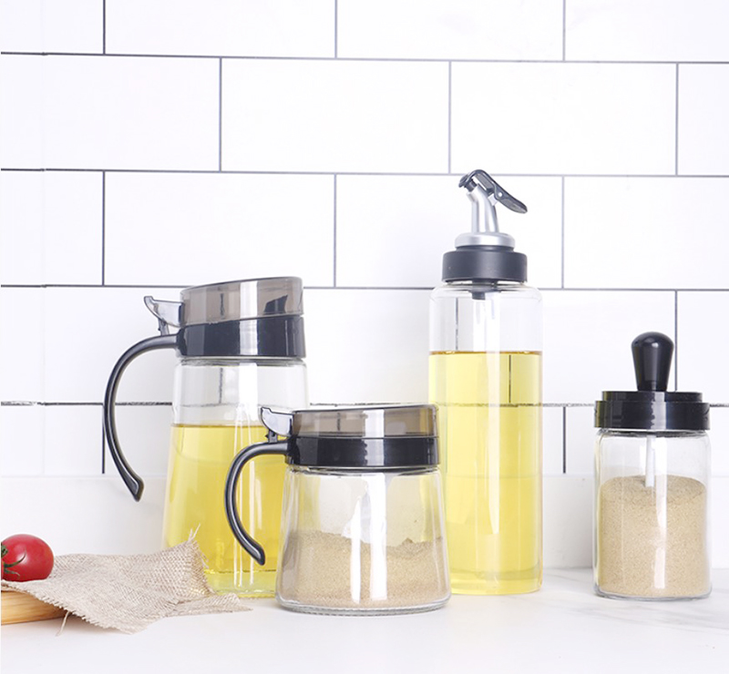 Glass Water Bottle with Plastic Pour Lid