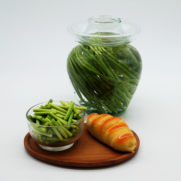 Glass Fermenting Jar Sealing Can with Lid Chinese Traditional Fermentation Crock Pickling Pot with Water Seal Airlock Lid for Kimchi Healthy Sauerkraut Pickles Fermented Vegetables