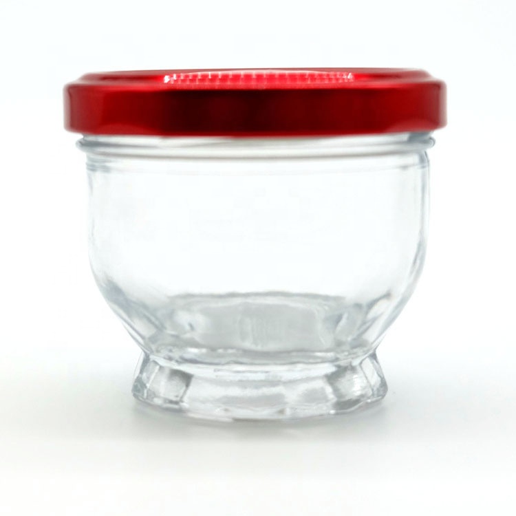 Small Glass Bird Nest Jar with Metal Lug