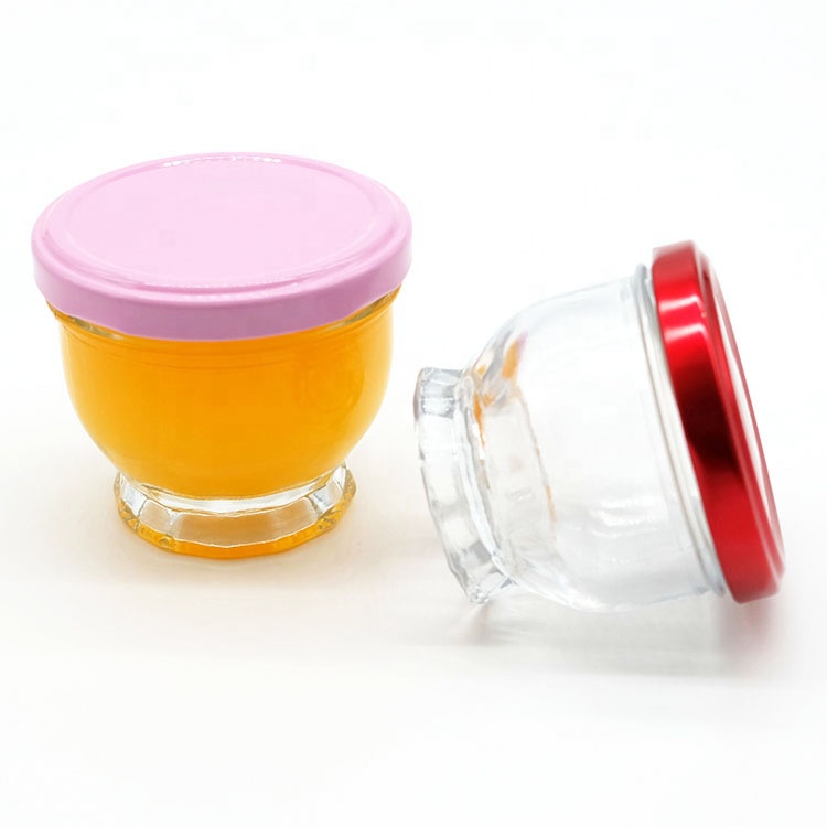 Small Glass Bird Nest Jar with Metal Lug