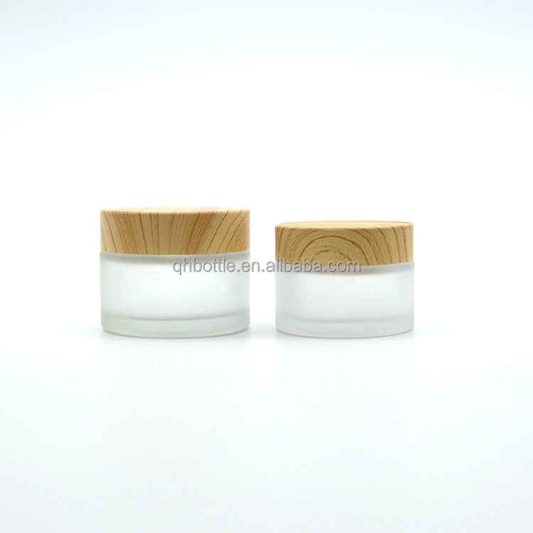 Custom Clear Cream Jar with Wood Lid
