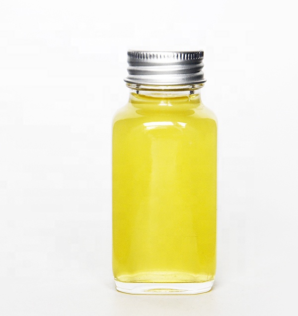 Clear France Square Glass Bottle with Screw Lid