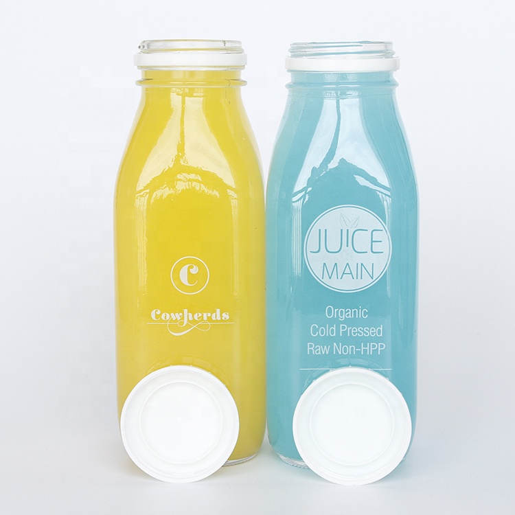 Square Slip shoulder Glass Bottle with Lid