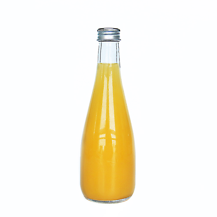 330ml 500ml Clear Glass Juice Bottle, Glass Smoothie Bottle, Round Glass With Aluminum Lid
