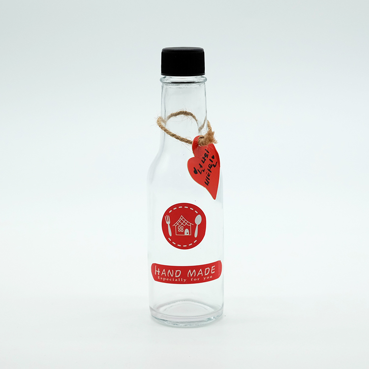 Glass Clear Woozy Bottle with Plastic Lid