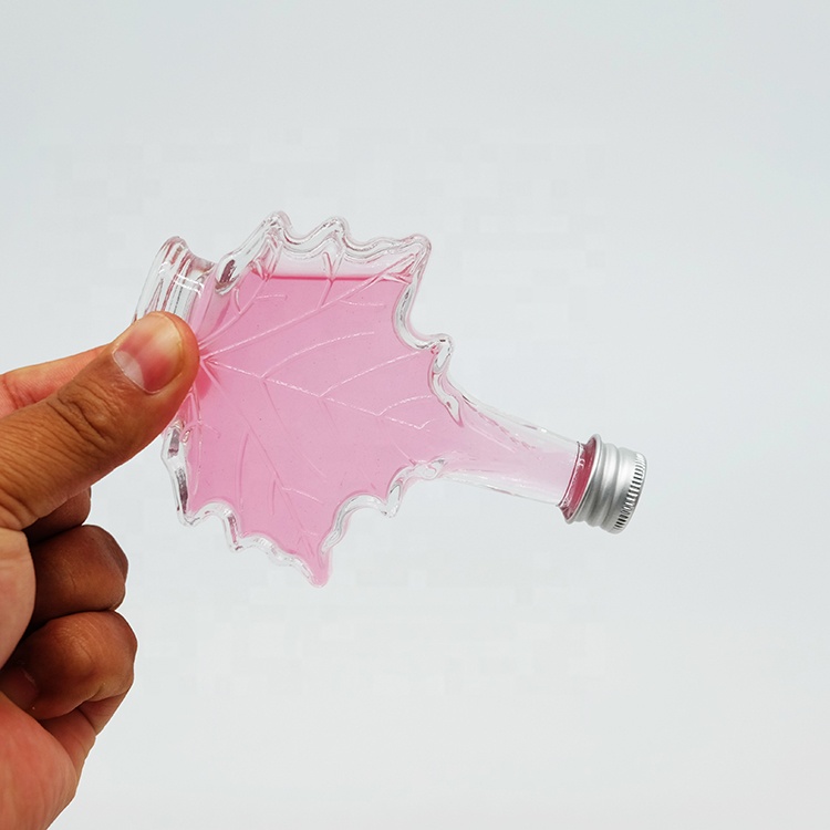 Special Maple Leave Glass Bottle with Aluminum Cap