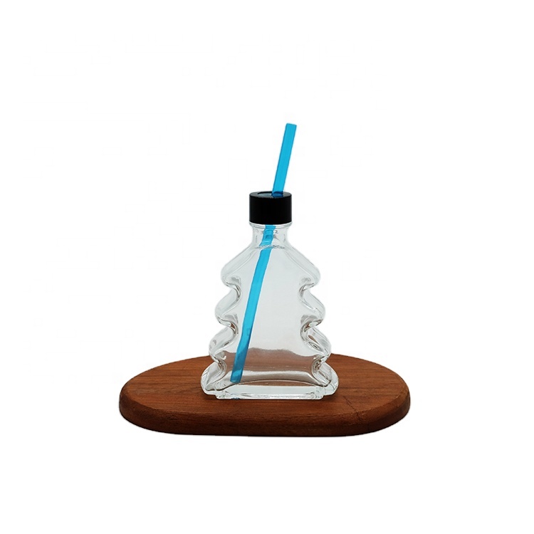Special Tree Shaped Glass Bottle with Cap