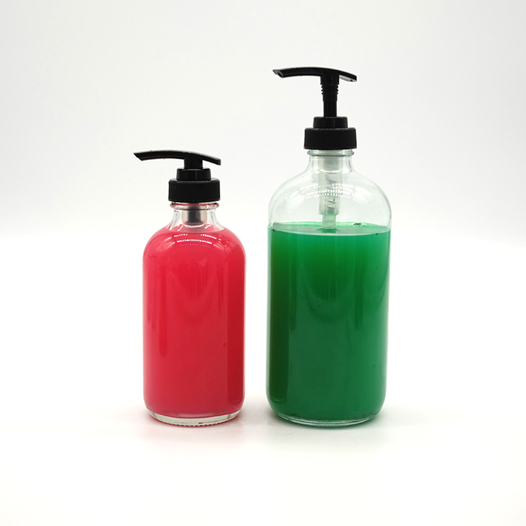 Clear Boston Glass Bottle Set for Juice