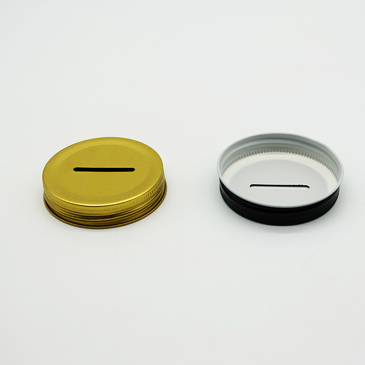 Canning Jar Lids Regular Mouth 70MM Coin Slot Bank Inserts Recyclable Caps Mason Jars Change Bill Storage Lid